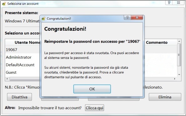 rimuovere password dimenticata di Windows 7 con successo_595px