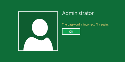 windows 8 password scorretta